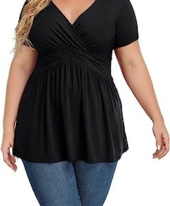 Women's Plus Size Tops Wrap Shirt